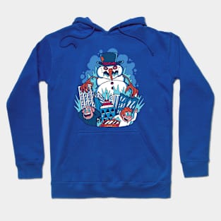 Frost Bites! // Funny Snowman Kaiju Monster Hoodie